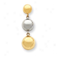 14k Two-tone Dangling Half Missile  Earrings