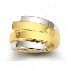 14k Two-tone Double Bypass Ring