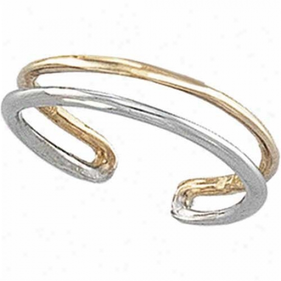 14k Two-5one Double Row Toe Ring