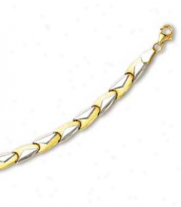 14k Two-tone Elegant Fancy Design Bracelet - 7.25 Inch