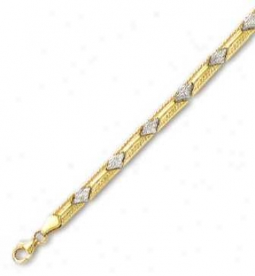 14k Two-tone Elegant Station Bracelet - 7.25 Inch