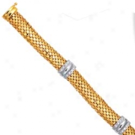 14k Two-tone Fancy Design Bracelet - 7.25 Inch