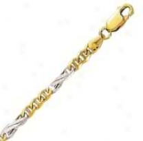 14k Two Tone Gold 20 Inch X 3.8 Mm Mariner Link Necklace