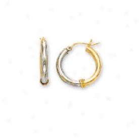 14k Two-tone Hoop Earrings