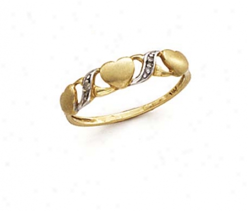 14k Two-tone Hugs Kisses Ring