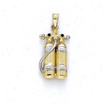 14k Two-tone Scuba Tanks Pendant