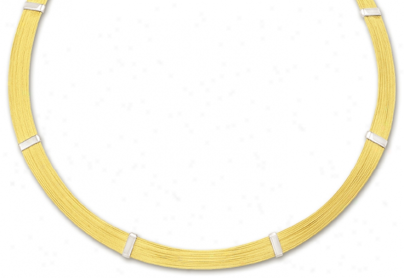 14k Two-tone Stylish Necklace - 17 Inch