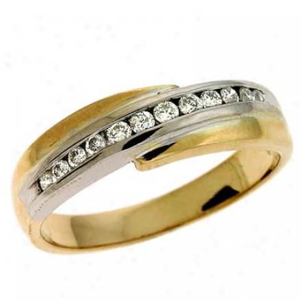 14k Two-tone Trendy 0.25 Ct Diamond Tingle