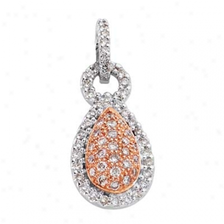 14k Two--tone Tredy 0.51 Ct Diamond Pendant