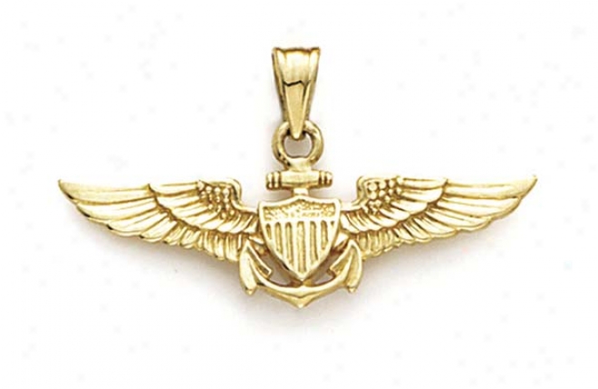 14k Us Air Army Pilot Wings Pendant
