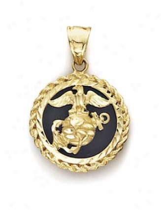 14k Us Marine Onyx Pendant