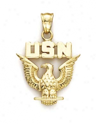 14k Ua Ships of war Eagle Pendant