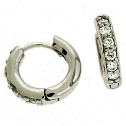 14k White 0.23 Ct Diamond Earrings