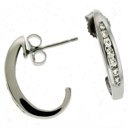 14k White 0.29 Ct Diamond Earrinsg