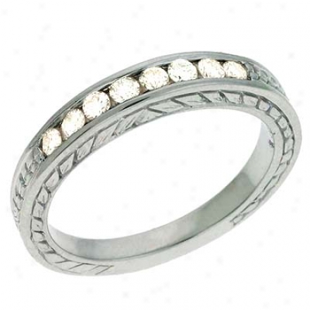 14k White 0.3 Ct Diamond Band Ring