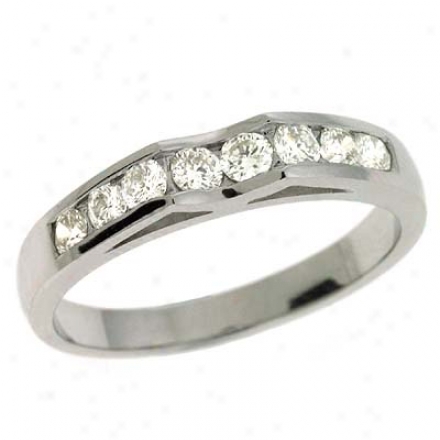 14k White 0.47 Ct Diamond Band Ring