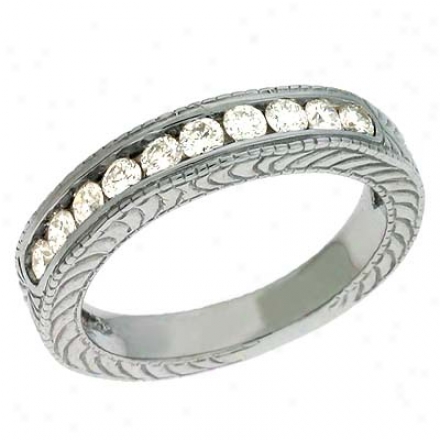 14k White 0.48 Ct Diamond Band Ring