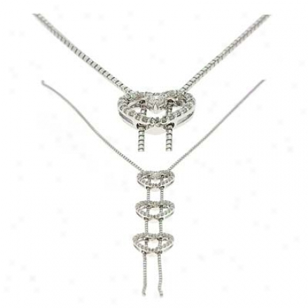 14k White 0.57 Ct Diamond Necklace