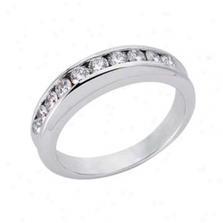 14k White 0.6 Ct Diamond Band Ring