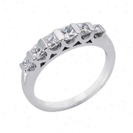 14k White 0.8 Ct Diamond Band Ring