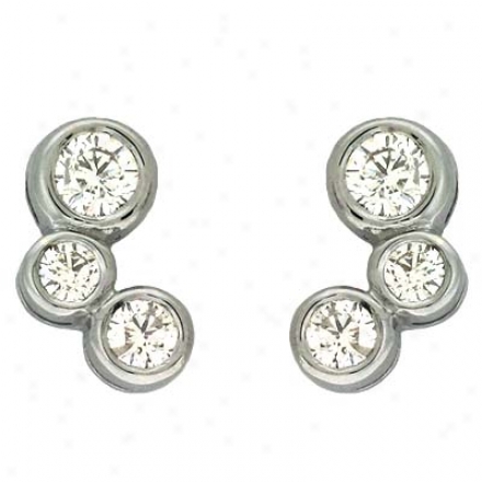 14k White 1 Ct Diamond Earrings