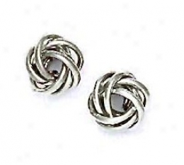 14k Of a ~ color 10 Mm Love-knot Friction-back Post Earrings