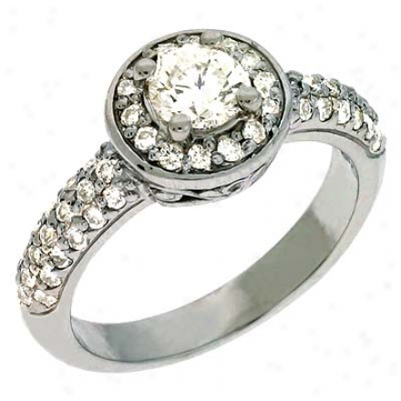 14k White 1.02 Ct Diamond Engagement Ring