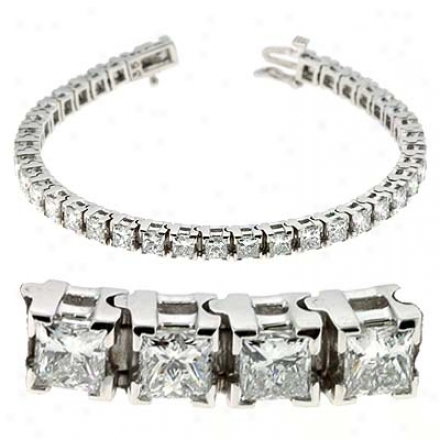 14k White 10.83 Ct Diamond Bracelet