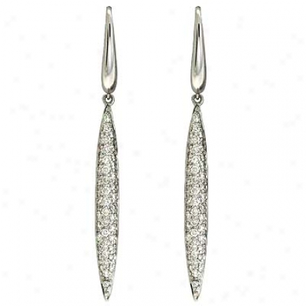 14k White 1.12 Ct Diamond Earrings