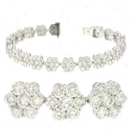 14k White 12.32 Ct Diamond Bracelet