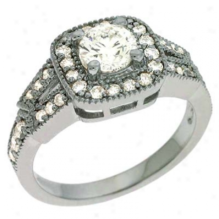 14k White 1.24 Ct Brilliant Engagement Ring
