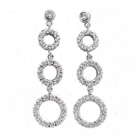 14k White 1.32 Ct Diamond Earrings