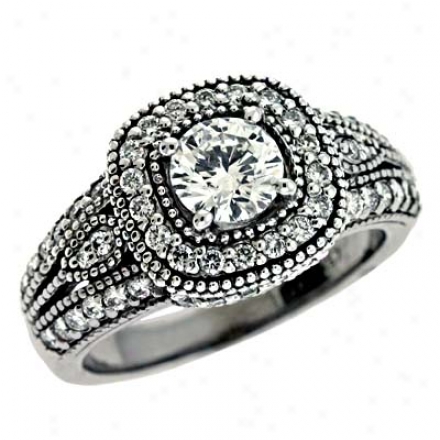 14k White 1.32 Ct Diamond Engagement Ring