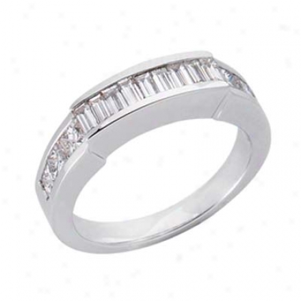 14k White 1.4 Ct Diamond Banc Ring