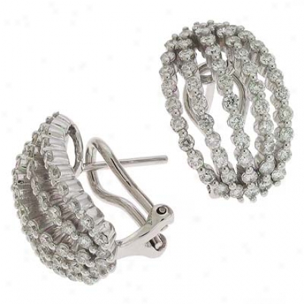 14k White 1.46 Ct Diamond Earrings
