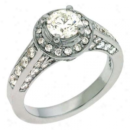 14k White 1.58 Ct Diamond Engagement Ring