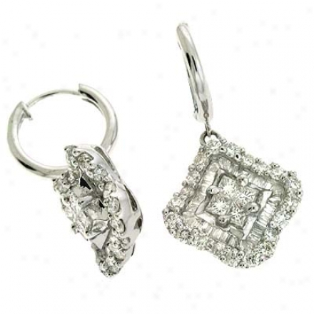 14k White 1.69 Ct Diamond Earrinngs