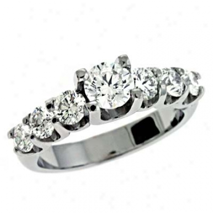 14k White 1.7 Ct Diamond Engaegment Ring