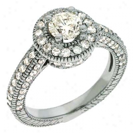 14k White 1.71 Ct Diamond Engagement Ring