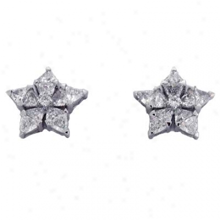 14k White 1.76 Ct Diamond Earrings