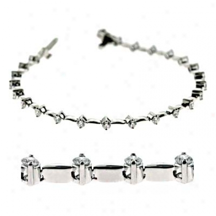 14k White 2 Ct Diamond Bracelet