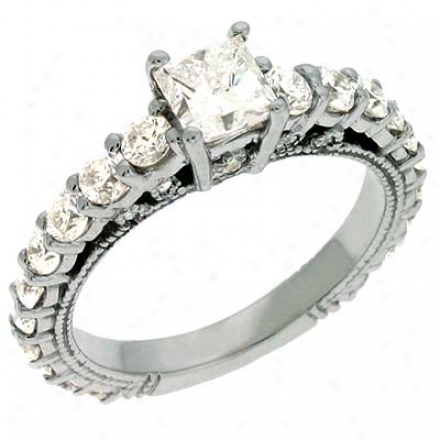 14k White 2.04 Ct Diamond Engagement Ring