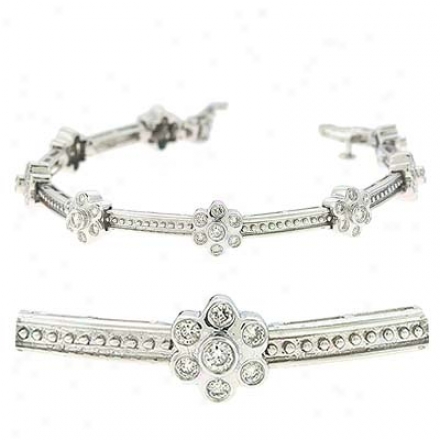 14k White 2.08 Ct Diamond Bracelet