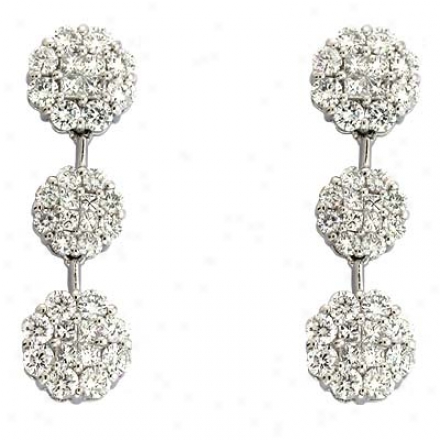 14k White 2.21 Ct Diamond Ear5ings