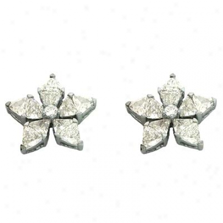 14k White 2.27 Ct Diamond Earrings