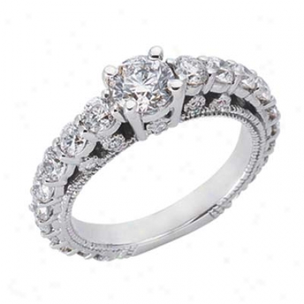 14k White 2.3 Ct Rhombus Engagement Clique