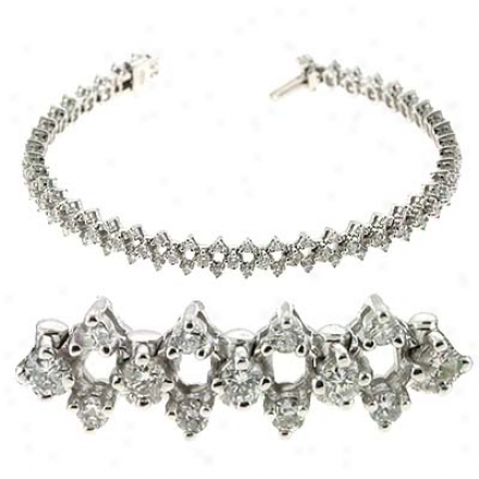 14k Pale 2.61 Ct Diamond Bracelet