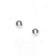 14k White 3 Mm Childrens Ball Post Stud Earrings