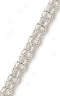 14k White 3.5 Mm Charm Bracelet - 8 Inch