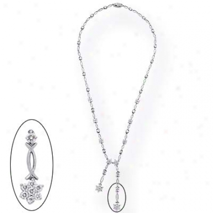 14k White 3.61 Ct Diamond Necklace